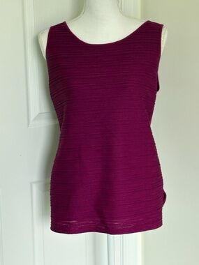 Ann Taylor Sleeveless Textured Tank Top - Plum